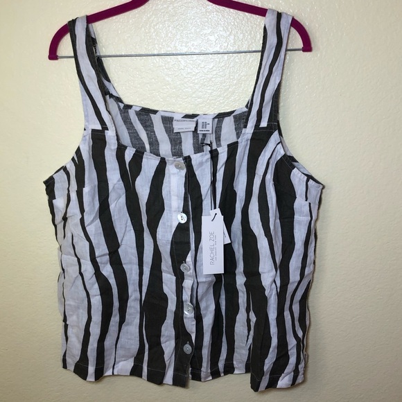Rachel Zoe 100%Linen sleeveless crop top size XL - Picture 2 of 8